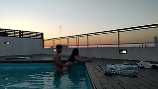 Cumming a Lot in the Pool at Sunset - Accounter Adventures