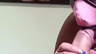 The Perfect MILF Blowjob in Fishnet Stockings and High Heels with Cum Swallowing