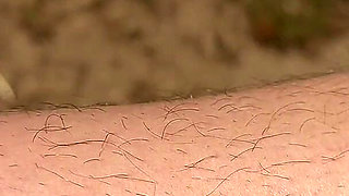 Trimming My Bush and Leg Hair Closeup