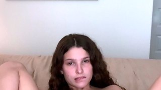 Glamour babe with big boobs masturbates in lingerie