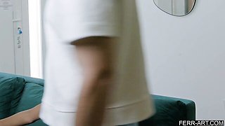 Ravishing Lia Lin and Matthew Meier at face sitting movie