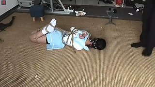 Chinese bondage in white socks