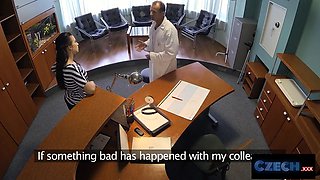 Czech xxx - physician pounds patient hard on desk to cure back problems