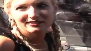 Sloppy facial for small tits blonde fucked missionary style