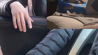 Parking Lot Jerking off She Can't Stop to Watch My Hard Cock