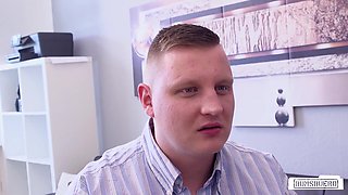 Amoral MILF Fucks Two Guys At The Office