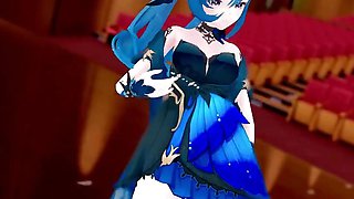 Genshin Impact Keqing Undress Dance and Nude Sex Mmd 3D Blue Hair Color Edit Smixix