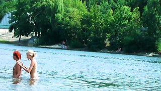 Nudist really likes exposing herself and showing off