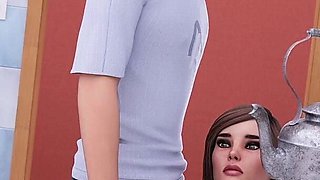 Stepsister's Best Friend Giving Me a Risky blowjob - 3D Hentai Animated Porn - Milfy City