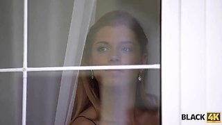 Black4k. ebony on milky scene of big gent and gentle creature Chrissy Fox