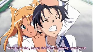 Lusty hentai teacher takes care of morning wood: Big Tits, Blowjob  Babe Porn