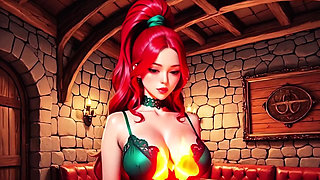 Divine Elixir - Fantasy Sorceress Summons a Dungeon Master for an Intimate Ritual AI Animation