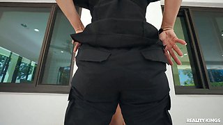 Busted by Steamy mommy Cop