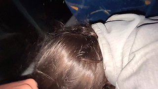 I suck an unknown passenger on a real bus and he cums in my mouth