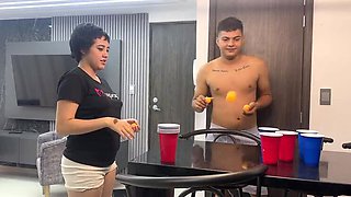 Redhead Stepsister Home Alone - Dirty Glasses Challenge Leads to Taboo Sex