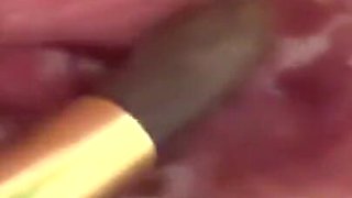 Extreme Close Up Rubbing My Pierced Clit by MakeUp Brush and Huge Orgasm make me completely Wet my Pussy