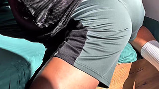 Twink in Cap Fucks Pillow on Bed After Gym - Slow We HOT COLLEGE GUY Bubble Butt