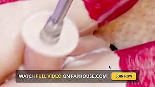 Fucking a Creamy Pussy with a Big Dildo