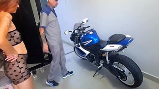 Horny Slut With Her Motorcycle Mechanic
