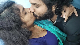 Saree romance long lip lock with hard fuck by indian couple