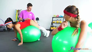 Big Ass brazilian 3 way in gym - fitness guest rooms