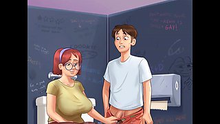 Summertime Saga: college restroom adventure