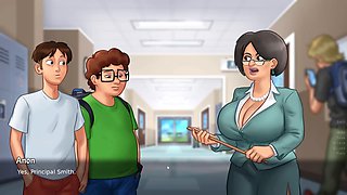 Hentai gameplay adventure in summertime saga featuring big booties and animated fun