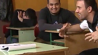 Sexy Students Flirts with Hot Teacher, Blowjobs and Fucks Hard Compilation