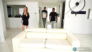 Busty MILF McKenzie Lee perform community service on two big cocks