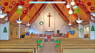 Lesbian nun in a bodystocking shares a steamy story