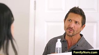 Savannah Sixx gets oily nuru massage from horny daddy