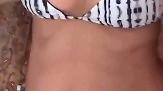 On the Beach While I Put on a Bikini, My Friend's Stepson Jerks off
