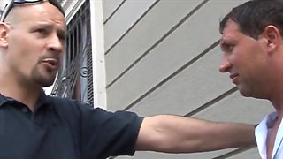 Young brunette chick fuck wildly with the older dude.