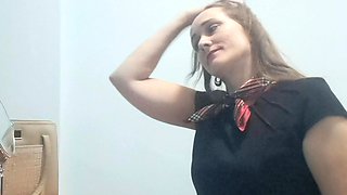Secretary Lets Herself Be Recorded Making a Hot Video Call to Her Boss at Work
