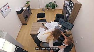 LOAN4K. She got her loan after a proper blowjob and fucking on the office table: Porn