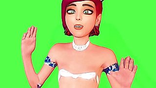 SFW Esmeralda AI animated sensual bikini modeling dance 2