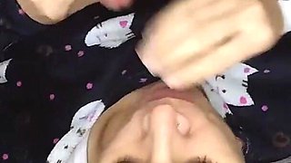 Handjob and Cum Mouthful Before Bed