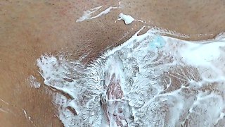 Shaving Hairy Pussies with a Close -up Shaving Foam!