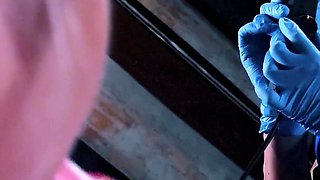 German Sexy Domina in Latex Body at Hard Lesbian Femdom Fuck at Dungeon