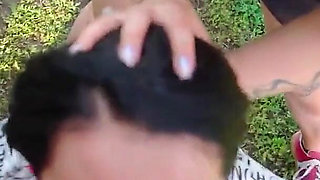 Picking up a Fellow Traveler Ended with a Juicy Double Blowjob Outdoors