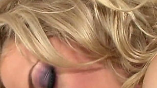 Big ass blonde takes his cock from behind