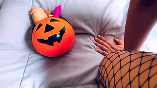 POV doggy fuck with hot teen babe in fishnet pantyhose