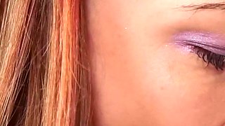 POV Ponytail Blowjob. Girl Swallows Cum