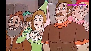 Little Red Riding Hood - Queens Castle Gangbang Scene - Vintage Cartoon Porn