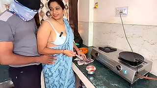 Indian Unsatisfied Bhabhi Lusty Sex with Devar on Kitchen Stand