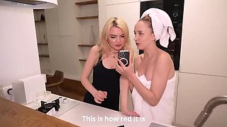 Hot Blonde Teen Erica Mori Gets Creampied by Stepdad in Kinky Threesome