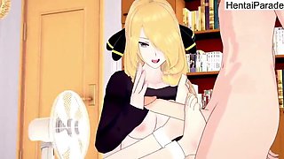 Threesome Cynthia x Lusamine Pokemon Hentai Uncensored