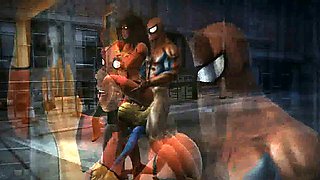 Two hot 3D cartoon babes getting fucked by Spiderman