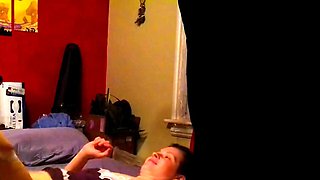 Babysitter gives me a bedtime blowjob and rides my big cock.