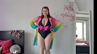 Your Sexy Girlfriend Is Getting Ready for the Beach Just for You.